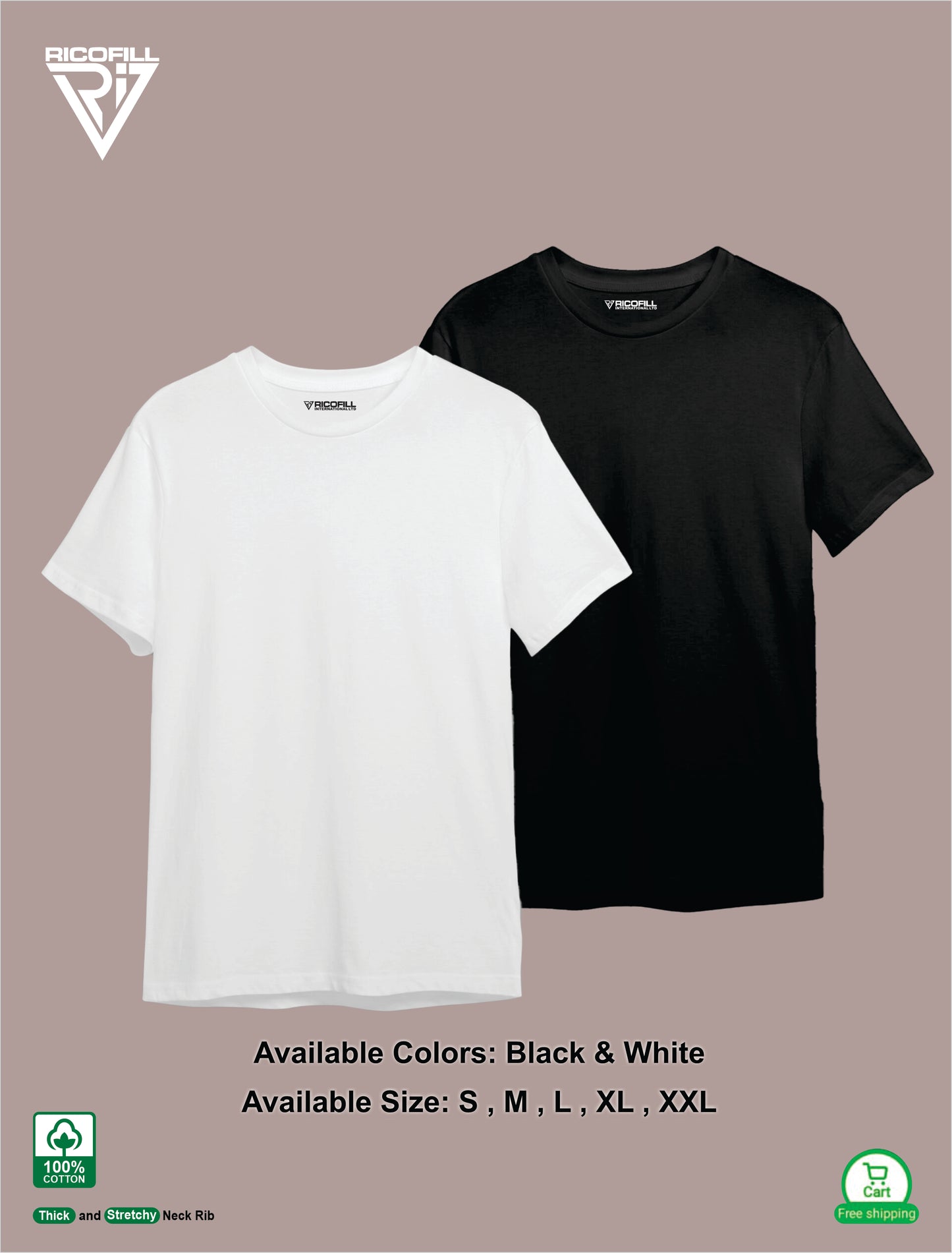 50% off , T shirt 2pcs, Black & White  Men's Solid Color Pure Cotton Crew Neck And Short Sleeve T-shirts, Comfy Tops For Summer Daily And Casual Outerwear