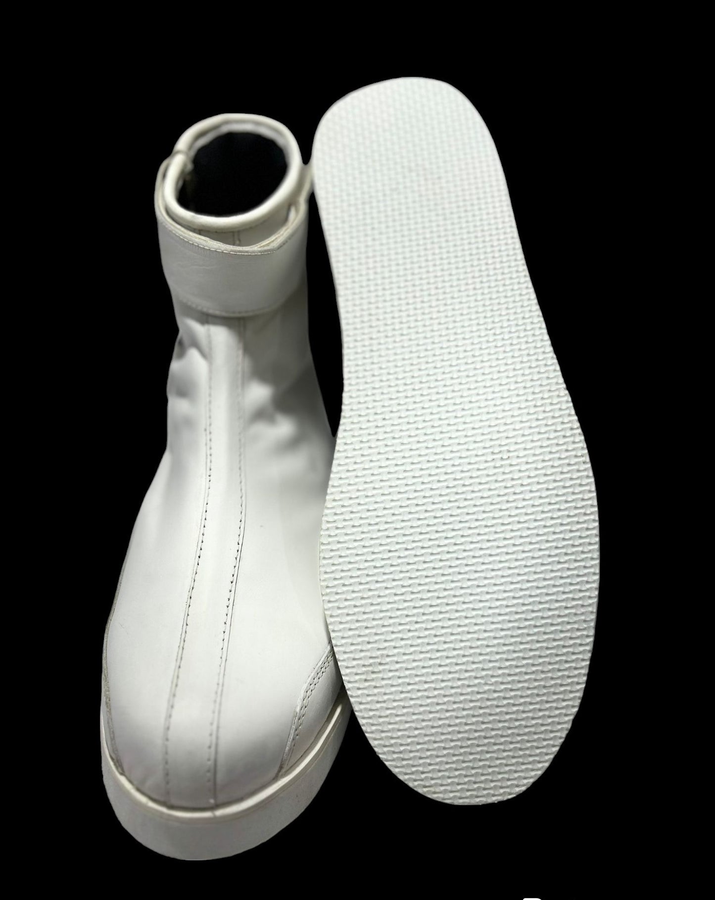 Handmade Professional Wrestling Boots, Low Cut, 100% Original leather, Zip Closure, Hook & Loop Style, Handmade,  White Color