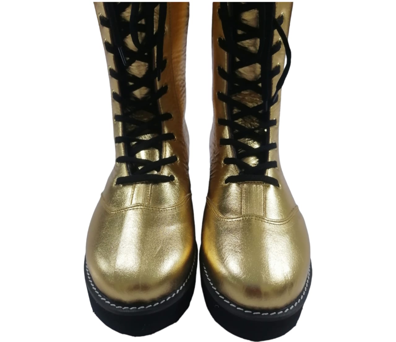 Wrestling Long Shoes, 100% Original Leather, Gold Color, Handmade, Customizable