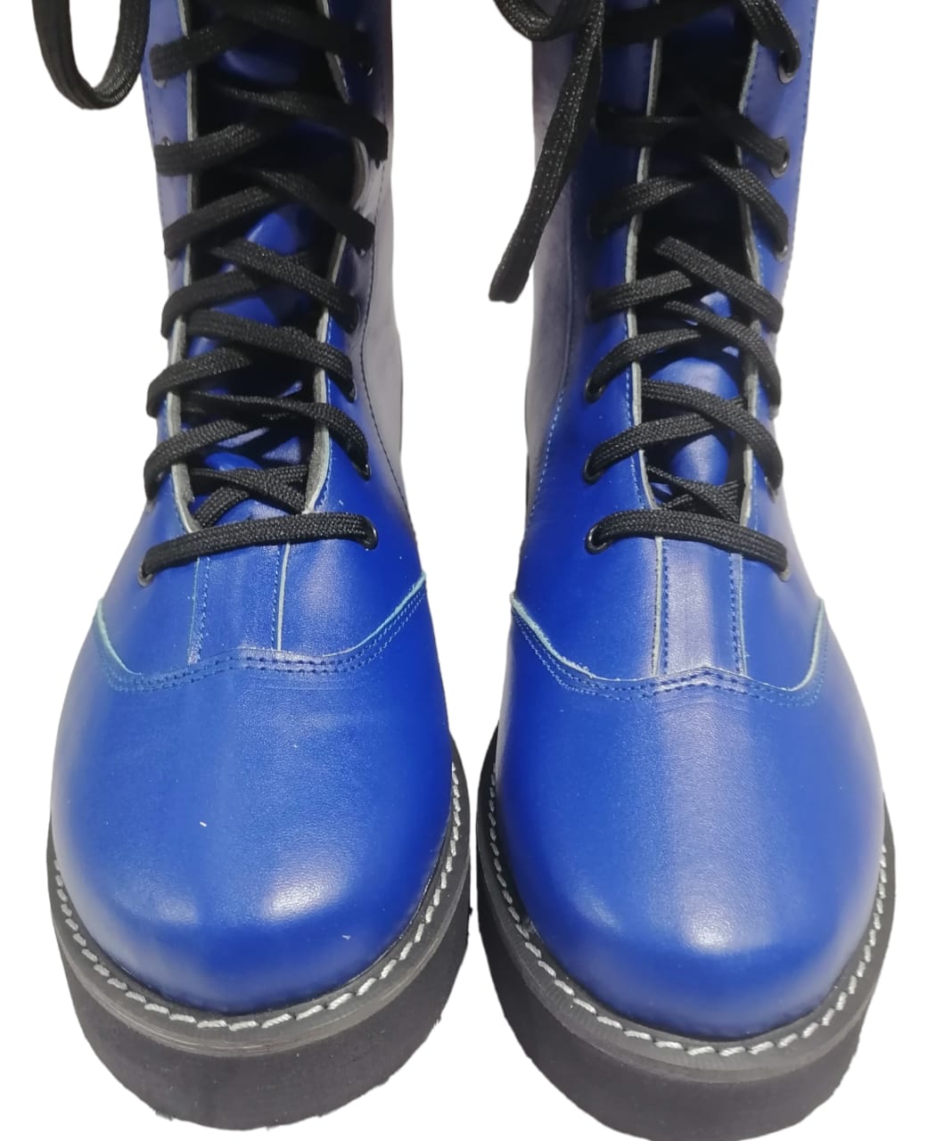 Wrestling Boots, 100% Genuine Leather, Blue Color, Handmade, Customizable