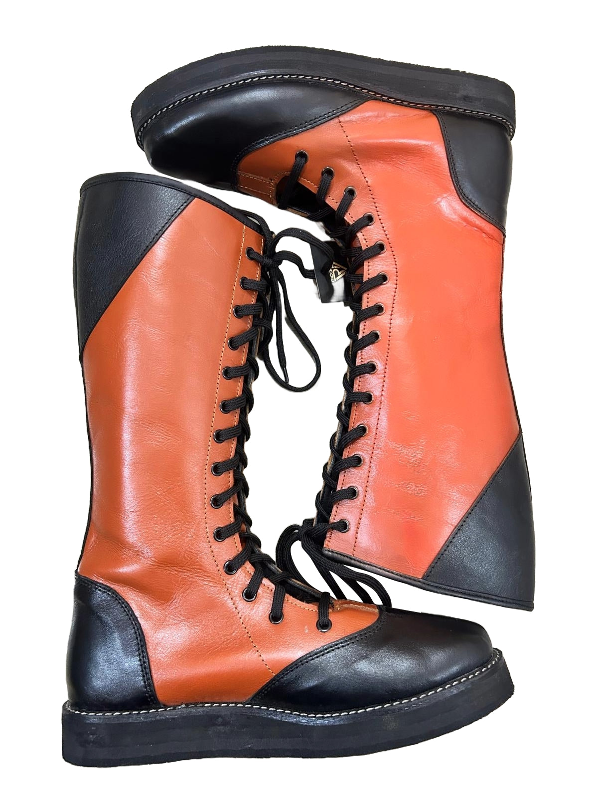 Pro Wrestling Boots, Handmade , 100% original Leather, Brown & Black Color, Customizable