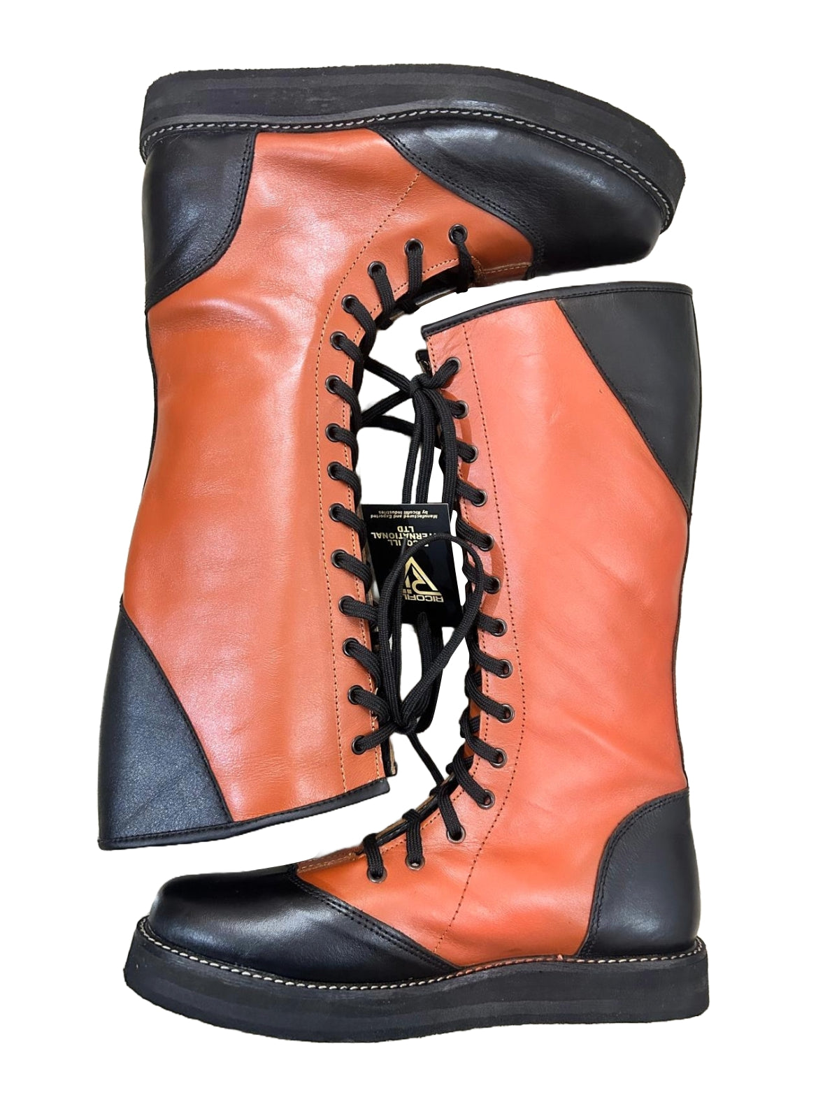 Pro Wrestling Boots, Handmade , 100% original Leather, Brown & Black Color, Customizable