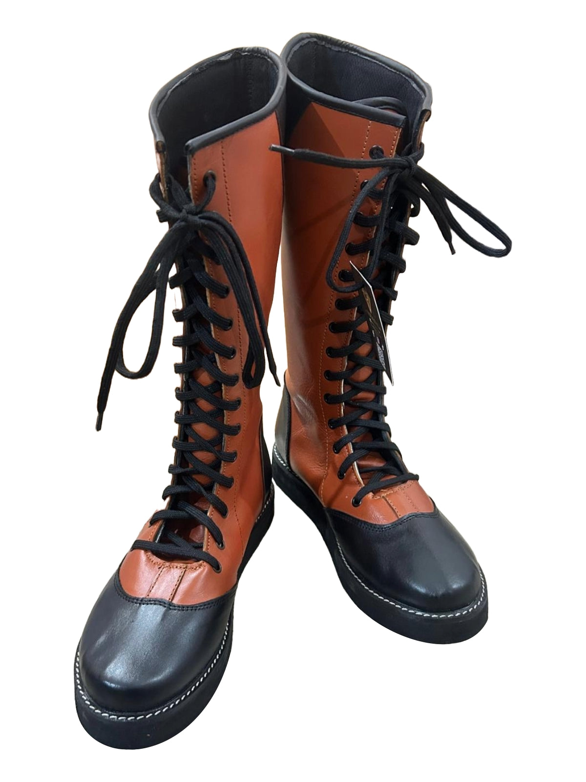 Pro Wrestling Boots, Handmade , 100% original Leather, Brown & Black Color, Customizable