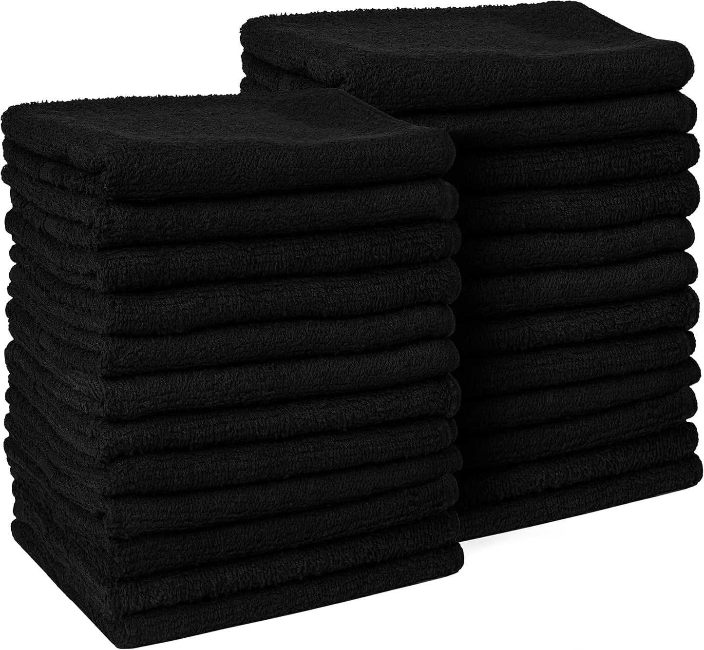 24 Pack Black Salon Towels, Bleach Proof,  16"x29" Spa Towels for Facials Black Towels Black Salon Facial Towels for Estheticians Soft  para Salon  Barber Towels