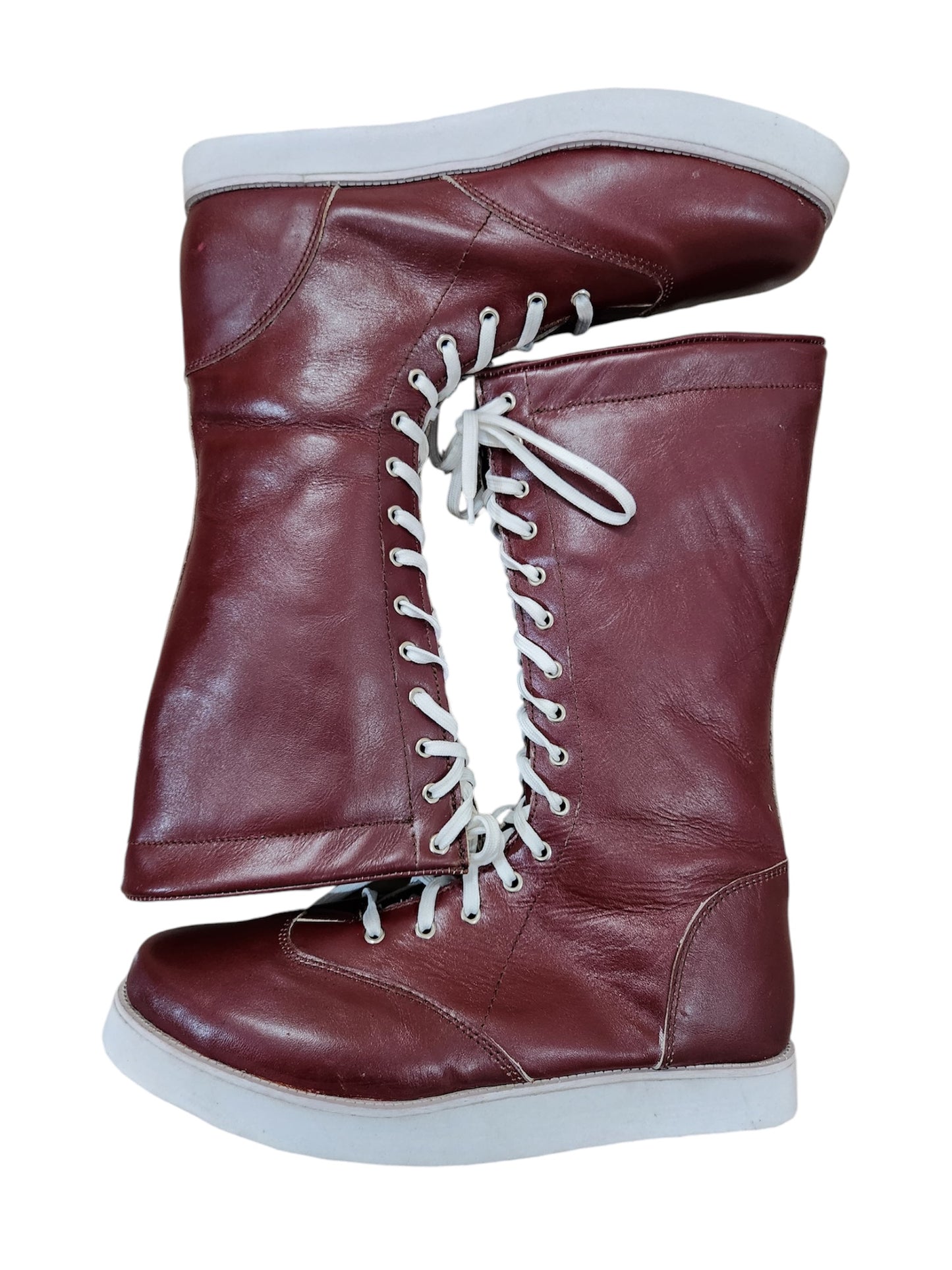 Pro Wrestling Boots, Handmade, 100% Original Leather, Maroon color, William Regal's Inspired