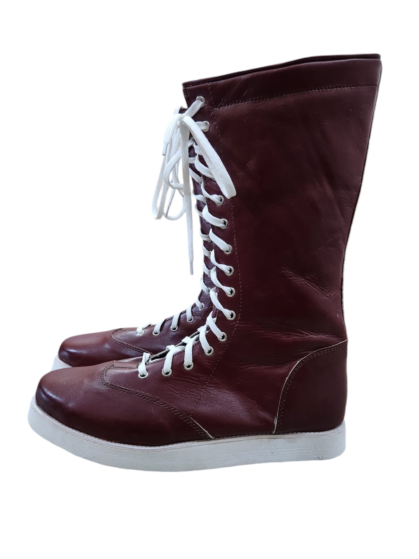 Pro Wrestling Boots, Handmade, 100% Original Leather, Maroon color, William Regal's Inspired