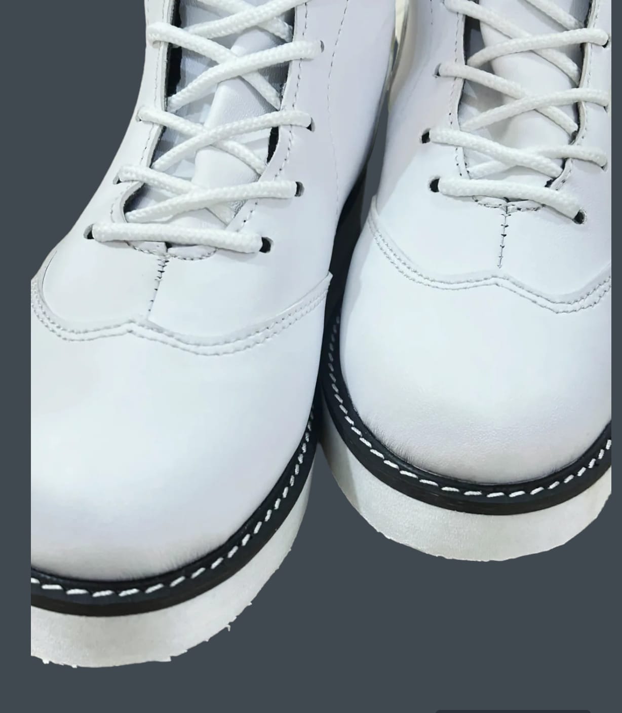 Pro Wrestling Long White Boots, Handmade, 100% Original Leather, Lace-up  style, Customizable