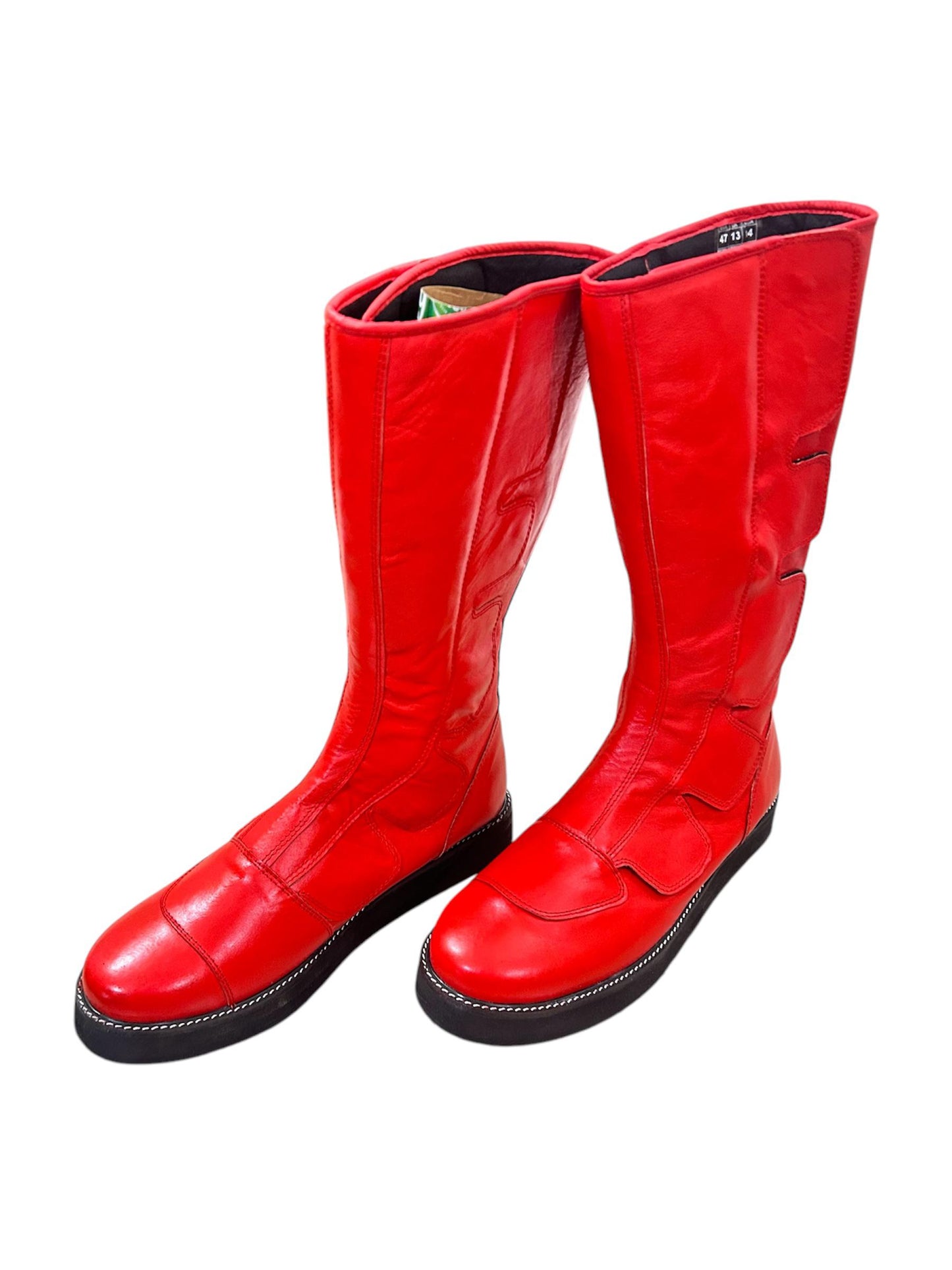 Pro Wrestling Boots, Handmade, 100% Pure Leather, Hook & Loop style, Red Color,  Customizable