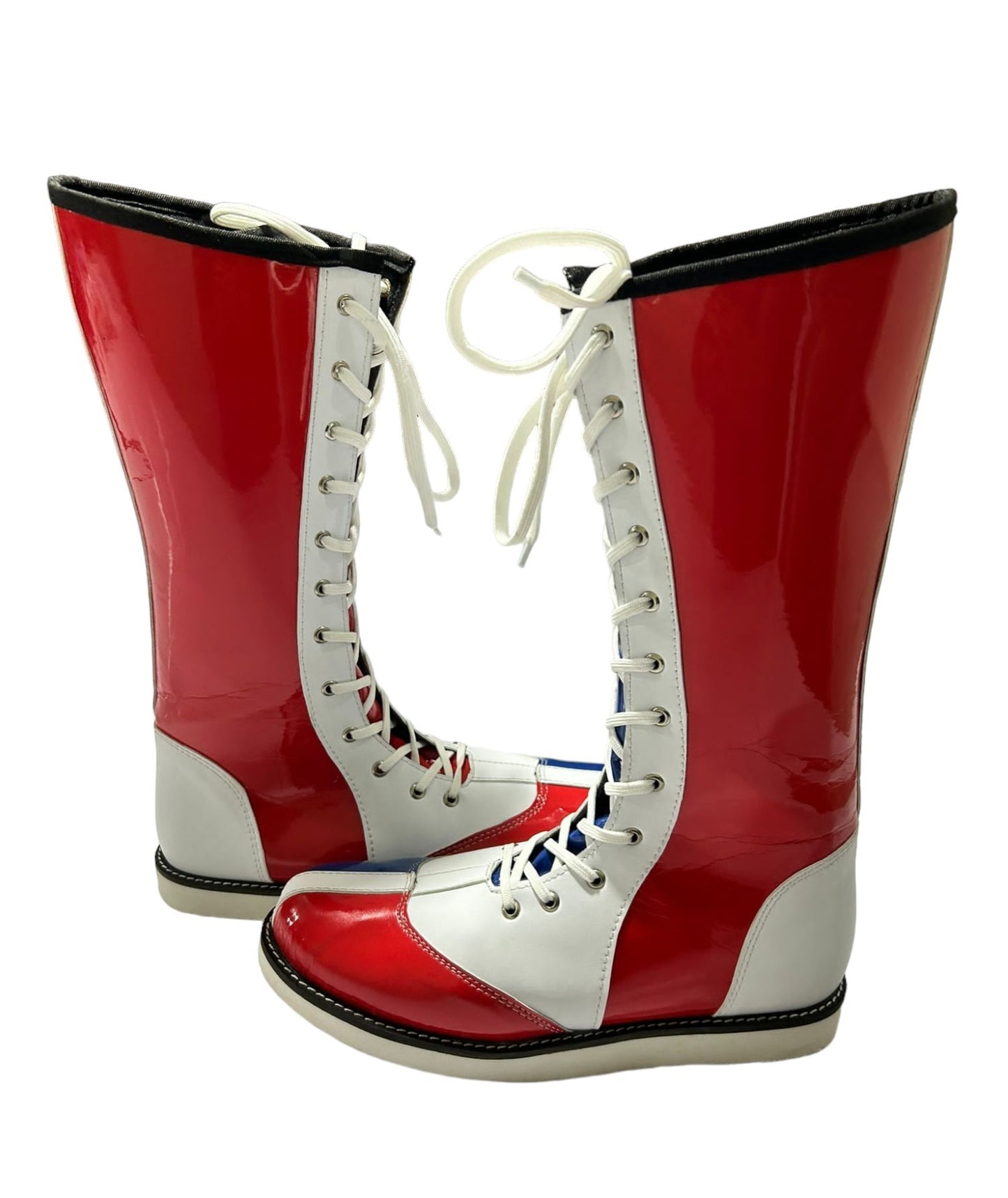 Wrestling Long Boots, 100% genuine Leather, Handmade, Multi Colors, French Flag Shoes, Customizable