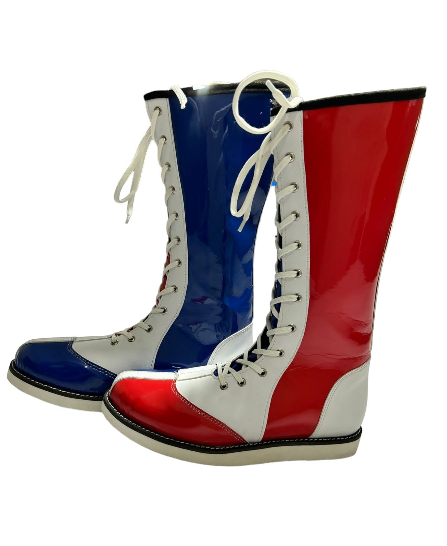 Wrestling Long Boots, 100% genuine Leather, Handmade, Multi Colors, French Flag Shoes, Customizable