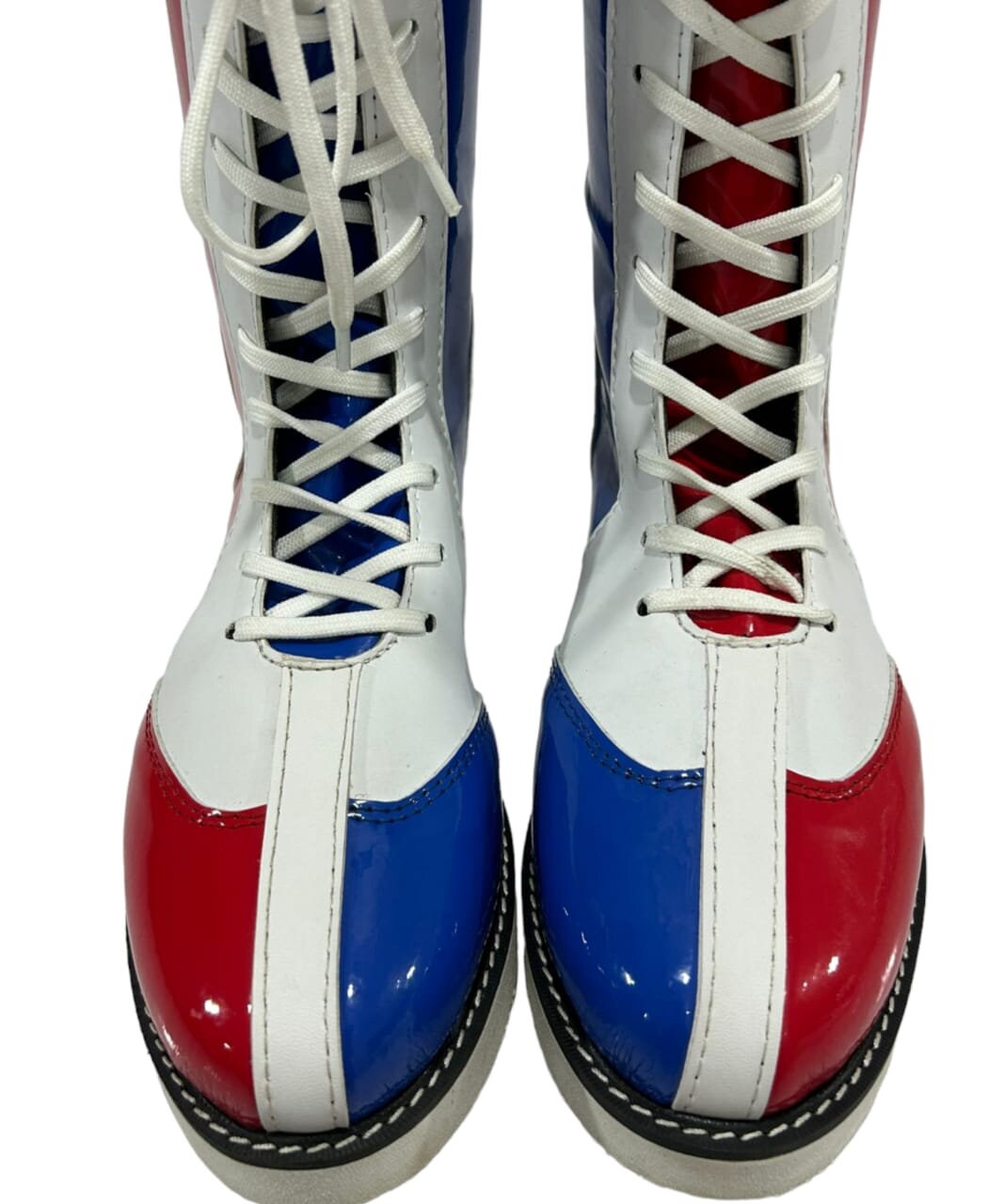 Wrestling Long Boots, 100% genuine Leather, Handmade, Multi Colors, French Flag Shoes, Customizable