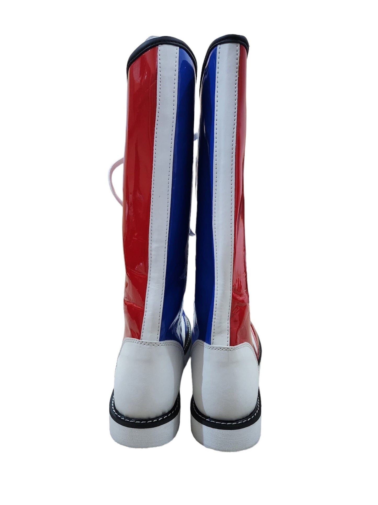 Wrestling Long Boots, 100% genuine Leather, Handmade, Multi Colors, French Flag Shoes, Customizable